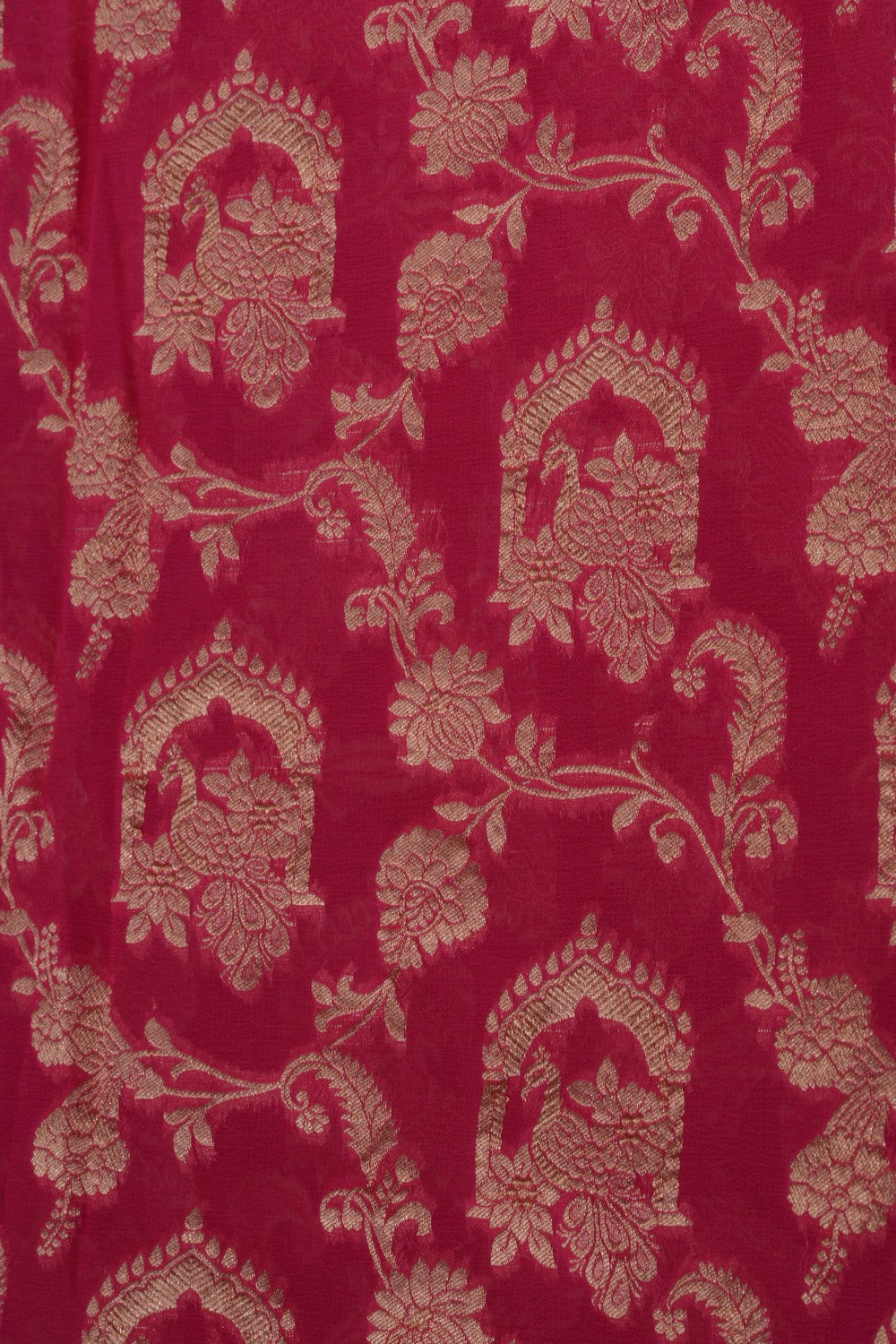 Image of Banarasi Georgette Coral Pink Saree